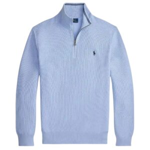 Polo Ralph Lauren Office Blue Quarter Zip Knit Jumper
