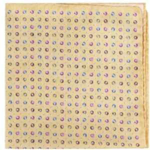 Amanda Christensen Colored Dot Patterned Bright Yellow Pocket Square