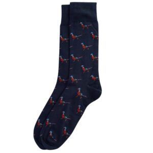BARBOUR Pheasant Print Navy Socks