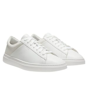 BOSS Low Top White Trainers With Woven And Grained Effects