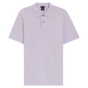 BOSS Pallas Pastel Purple Polo Shirt In Cotton Piqué With Embroidered Logo
