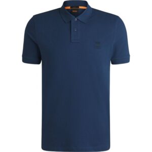 BOSS Passenger Blue Slim-Fit Stretch-Cotton Polo Shirt