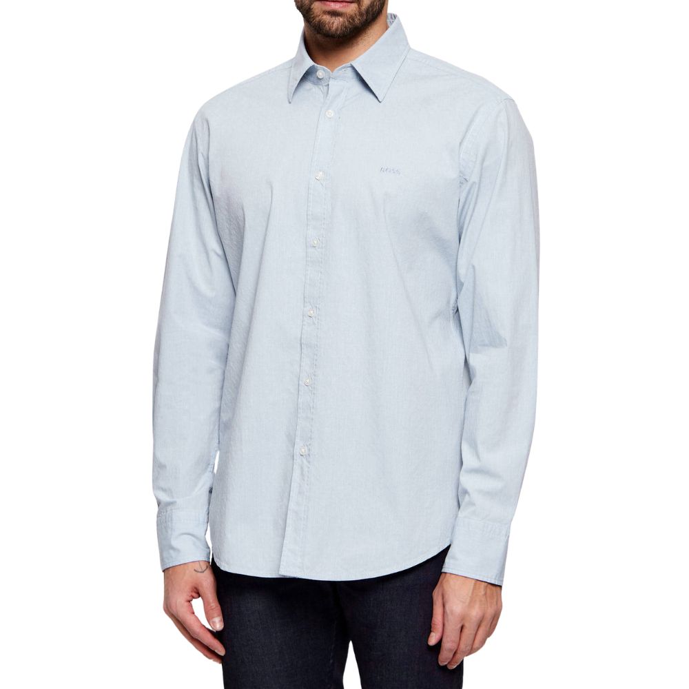 BOSS Regular Fit Light Blue Patterned Shirt 1