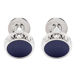 BOSS Navy Round Cufflinks