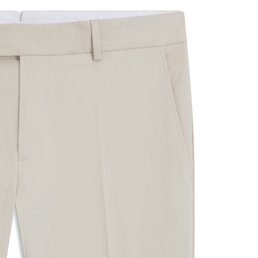 BOSS Slim Fit Cream Trousers In Washable Stretch Cotton