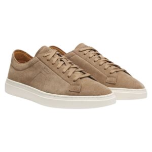 BOSS Suede Brown Trainers With Embossed Logo
