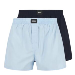 BOSS Two Pack Of Cotton Poplin Boxer Shorts With Logos