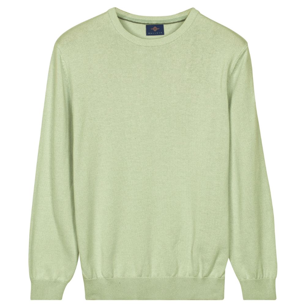 Baileys Cotton Mint Green Crew Neck Jumper