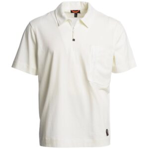 Parajumper Bordley Pocket Zip Polo Shirt in Star White