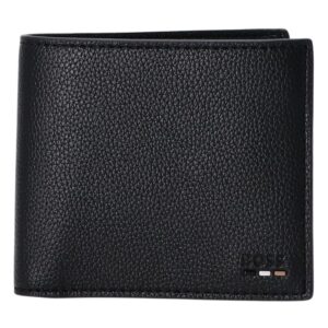 Boss Faux Leather Folding Wallet With Signature Stripe Trim
