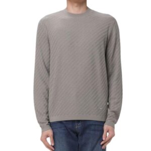 Emporio Armani Beige Textured Virgin Wool Jumper