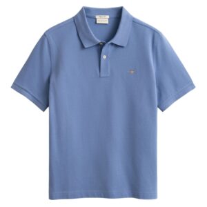 GANT Blue Polo Shirt Regular Fit Shield Piqué