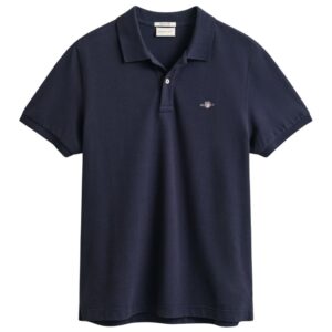 GANT Navy Blue Regular Fit Shield Piqué Polo Shirt