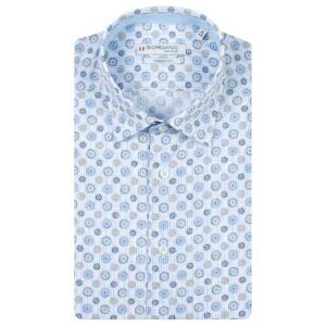 Giordano Maggiore Button Patterned Light Blue Striped Shirt