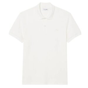 Lacoste White Regular Fit Ribbed Polo Shirt
