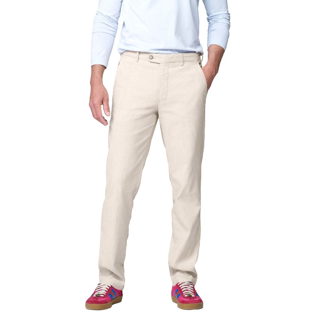 Meyer Roma Stone Cotton and Linen Mix Trousers 1 Meyer Roma Stone Cotton and Linen Mix Trousers