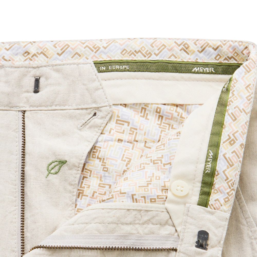 Meyer Roma Stone Cotton and Linen Mix Trousers 3 Meyer Roma Stone Cotton and Linen Mix Trousers - Image 3