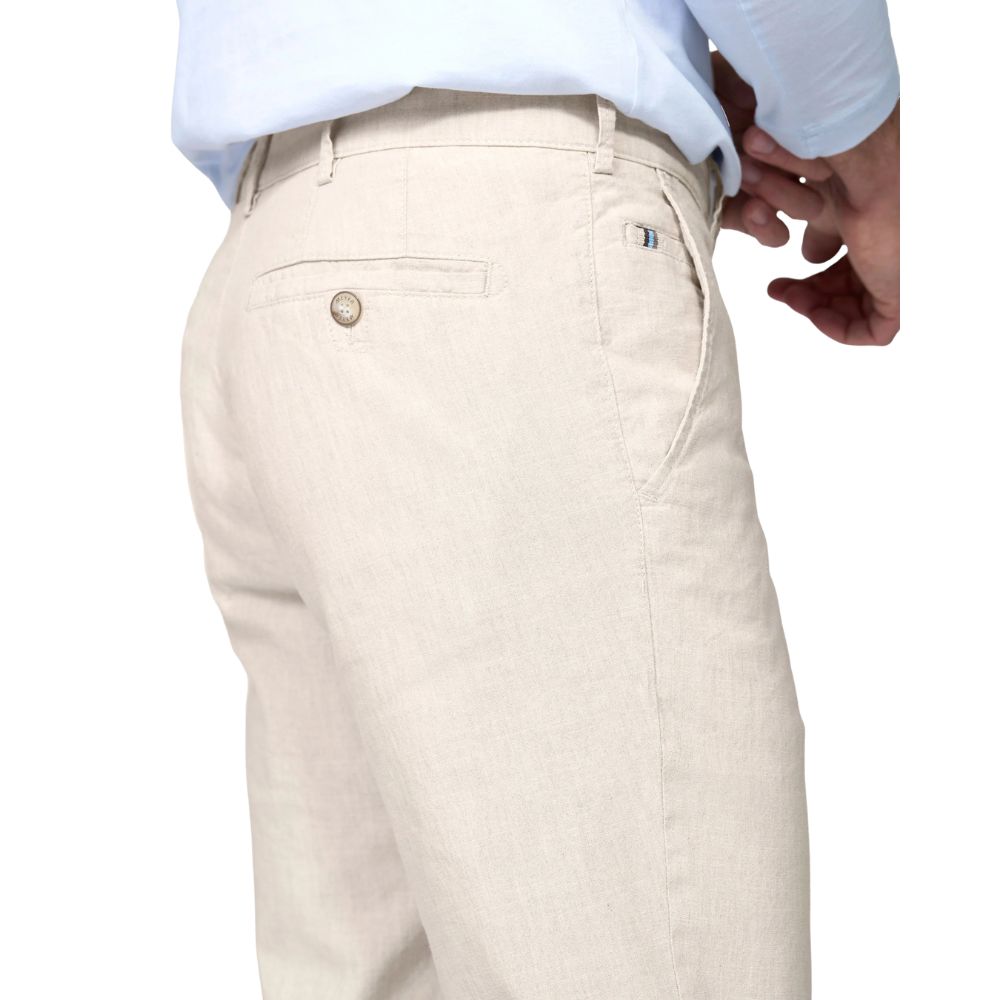 Meyer Roma Stone Cotton and Linen Mix Trousers 4 Meyer Roma Stone Cotton and Linen Mix Trousers - Image 4