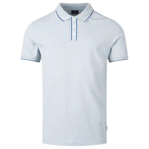 Paul Smith Light Blue Polo Shirt with Contrast Stripes