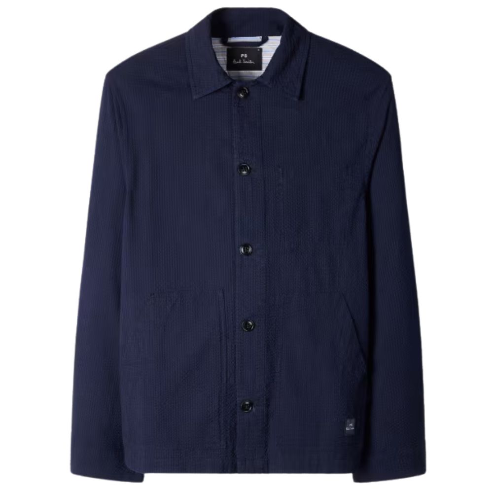 Paul Smith Navy Cotton Seersucker Work Jacket