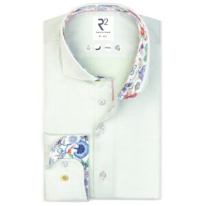 R2 Amsterdam Floral Trim Light Green Shirt