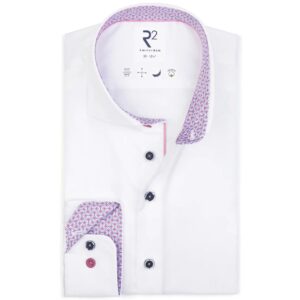 R2 Amsterdam Geometric Trim White Shirt