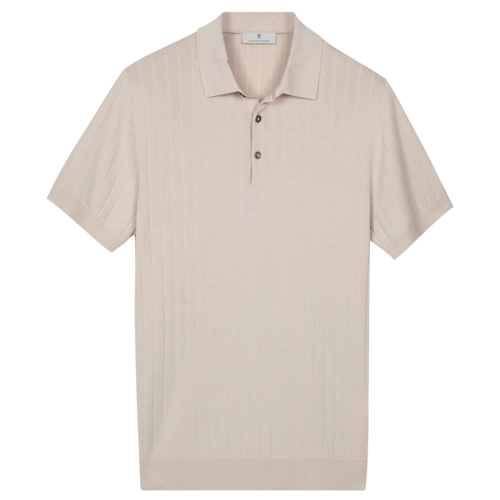 Thomas Maine Beige Short Sleeve Polo Shirt
