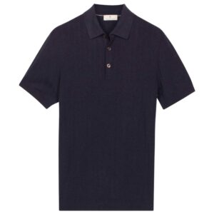 Thomas Maine Button Down Navy Polo Shirt