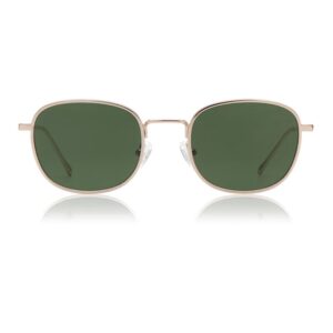WARWICKS HELLO GOLD SUNGLASSES WITH GREEN LENSES