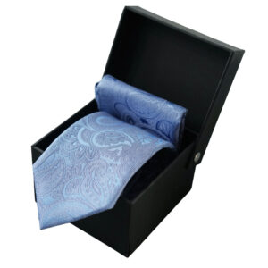 Warwicks Paisley Sky Blue Tie and Matching Pocket Square