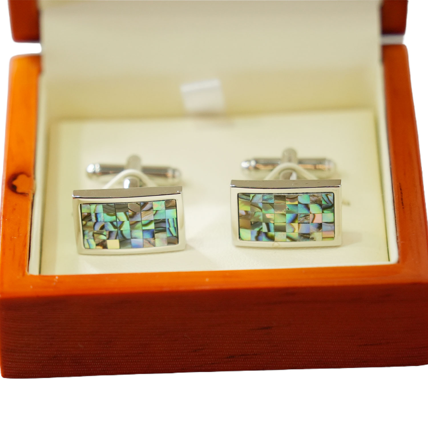 Warwicks Silver Square Mosaic Cufflinks