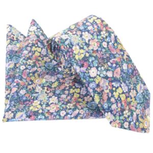 Van Buck Classic Garden Cotton Tie and Pocket Square Set Made with Liberty Fabric
