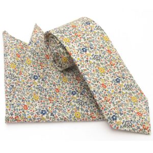Van Buck Katie and Millie Multi Cotton Tie and Pocket Square Made with Liberty Fabric