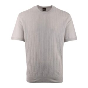 BOSS Beige Linen Cotton Short Sleeve Sweater