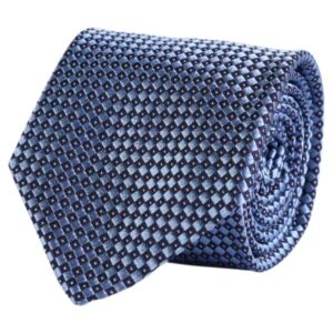 AMANDA CHRISTENSEN Classic Geometric Patterned Blue Tie