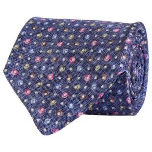 AMANDA CHRISTENSEN Colored Spots Pattern Navy Tie