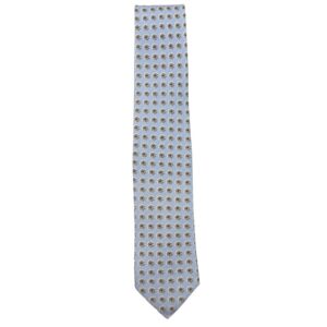 AMANDA CHRISTENSEN Floral Linen Blue Tie