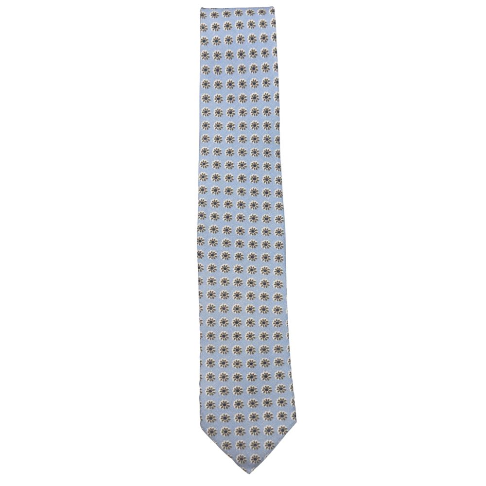 AMANDA CHRISTENSEN Floral Linen Blue Tie