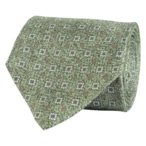 AMANDA CHRISTENSEN Mosaic Floral Patterned Green Tie