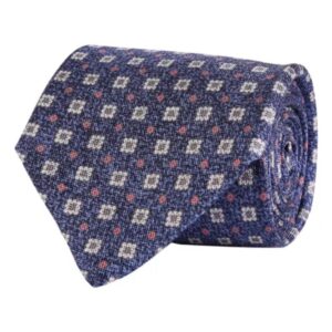 AMANDA CHRISTENSEN Mosaic Floral Patterned Navy Tie