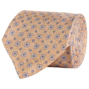 AMANDA CHRISTENSEN Mosaic Floral Patterned Yellow Tie