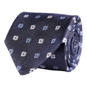 AMANDA CHRISTENSEN Subtle Floral Patterned Navy Tie