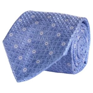 AMANDA CHRISTENSEN Textured Floral Blue Tie