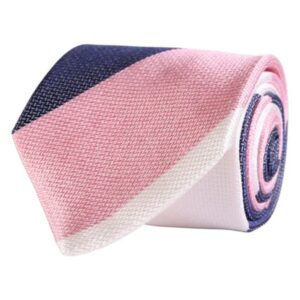 AMANDA CHRISTENSEN Wide Stripe Pink Tie