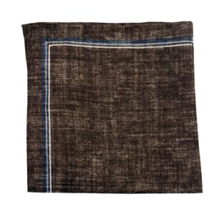 Amanda Christensen Classic Bordered Brown Pocket Square
