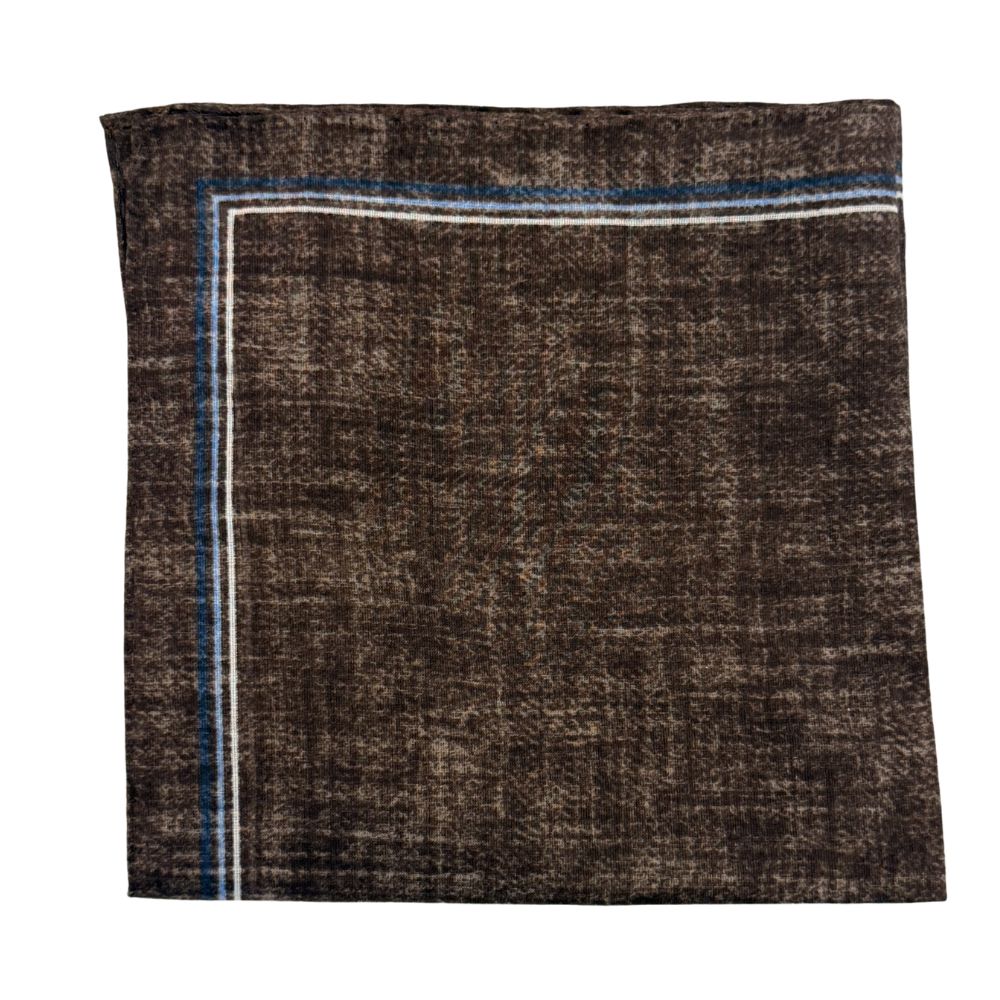 Amanda Christensen Classic Bordered Brown Pocket Square