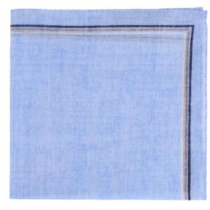 Amanda Christensen Classic Bordered Light Blue Pocket Square