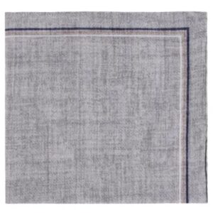 Amanda Christensen Classic Bordered Light Grey Pocket Square