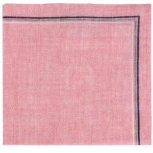 Amanda Christensen Classic Bordered Pink Pocket Square