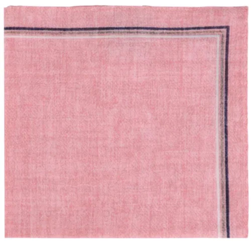 Amanda Christensen Classic Bordered Pink Pocket Square 1 Amanda Christensen Classic Bordered Pink Pocket Square